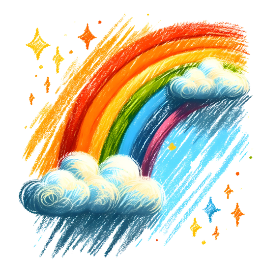 Bügelbild Watercolor Regenbogen Fylou's Style