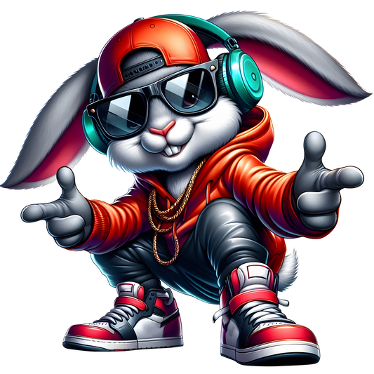 Bügelbild cool Oster Bunny