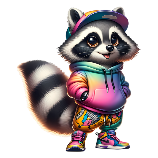 Bügelbild Playful Streetwear Racoon #6 Fylou's Style