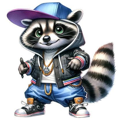 Bügelbild cool Racoon #21 Fylou's Style
