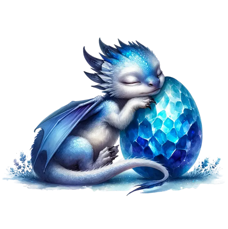 Bügelbild Blauer Baby Drache #11 - Fylou's Style