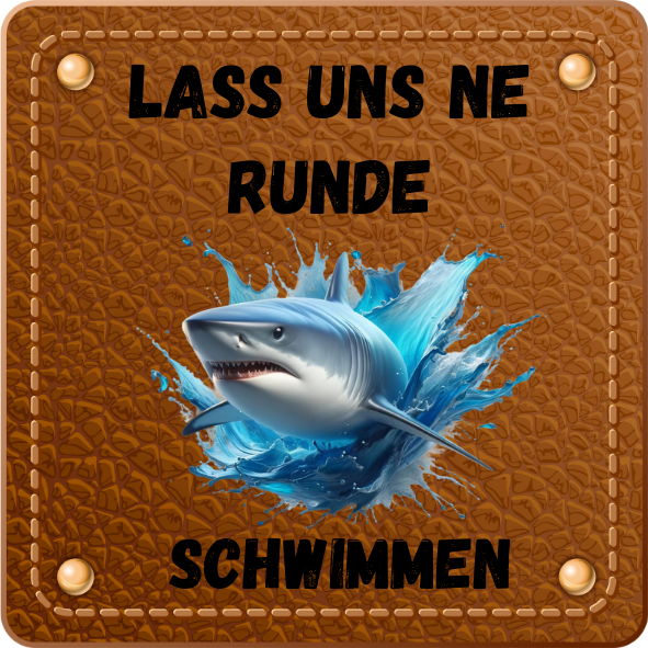 Bügellabel Lass uns Schwimmen
