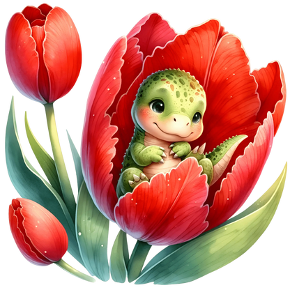 Bügelbild Dinobabys in Blumen #18 Fylou's Style