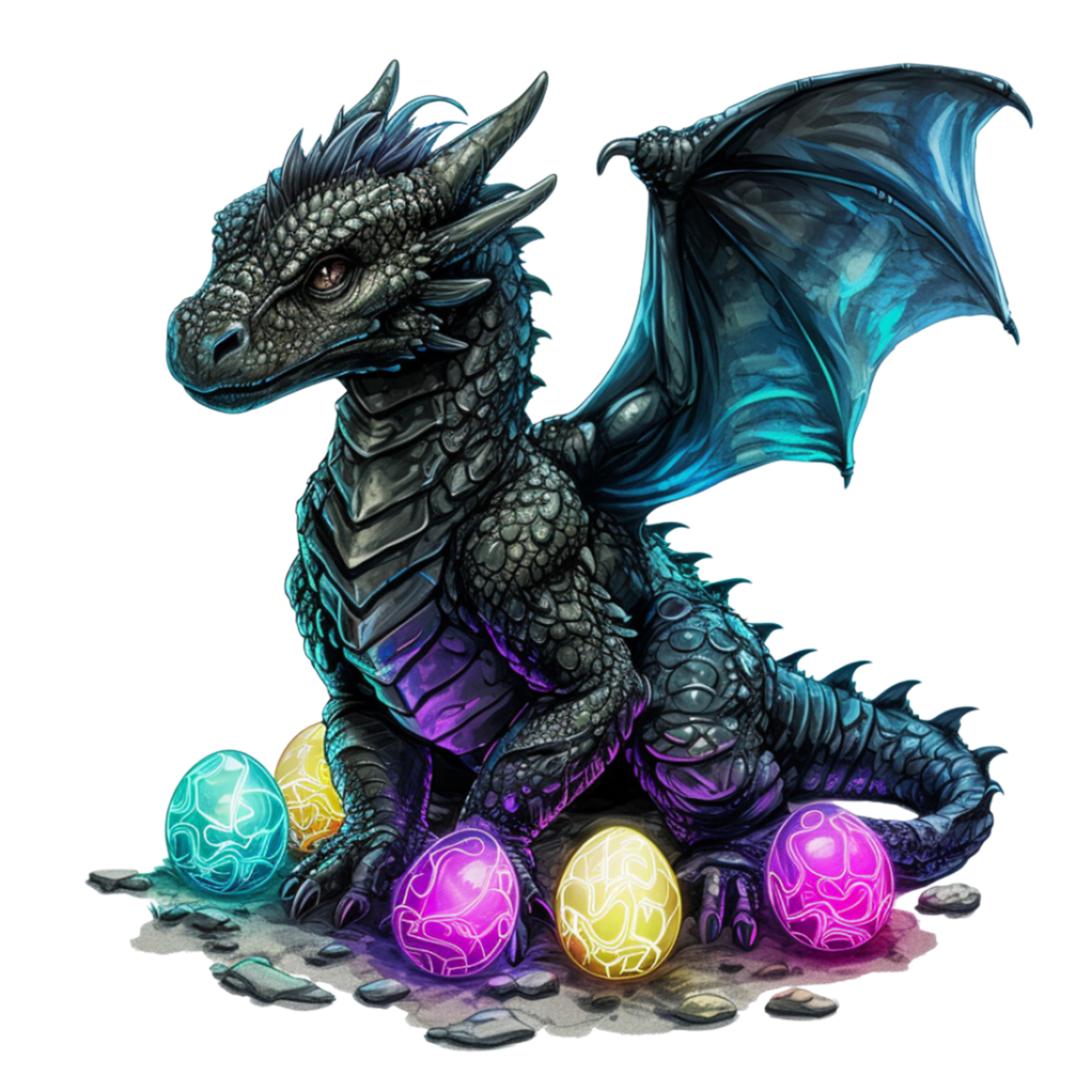 Iron-on Patch Black Dragon #10