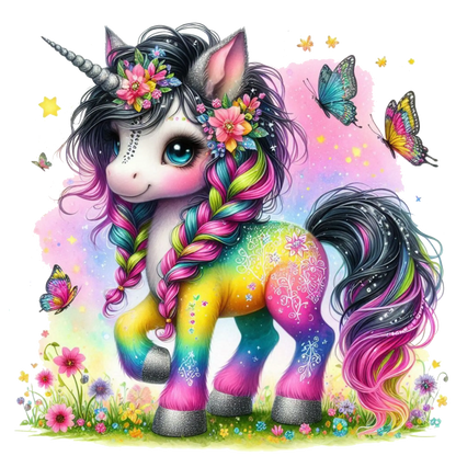 Bügelbild  bezauberndes Regenbogen Einhorn #1 - Fylou's Style