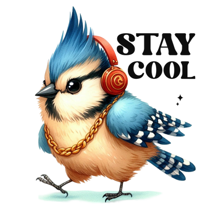 Bügelbild  lustiger Vogel stay cool Fylou's Style
