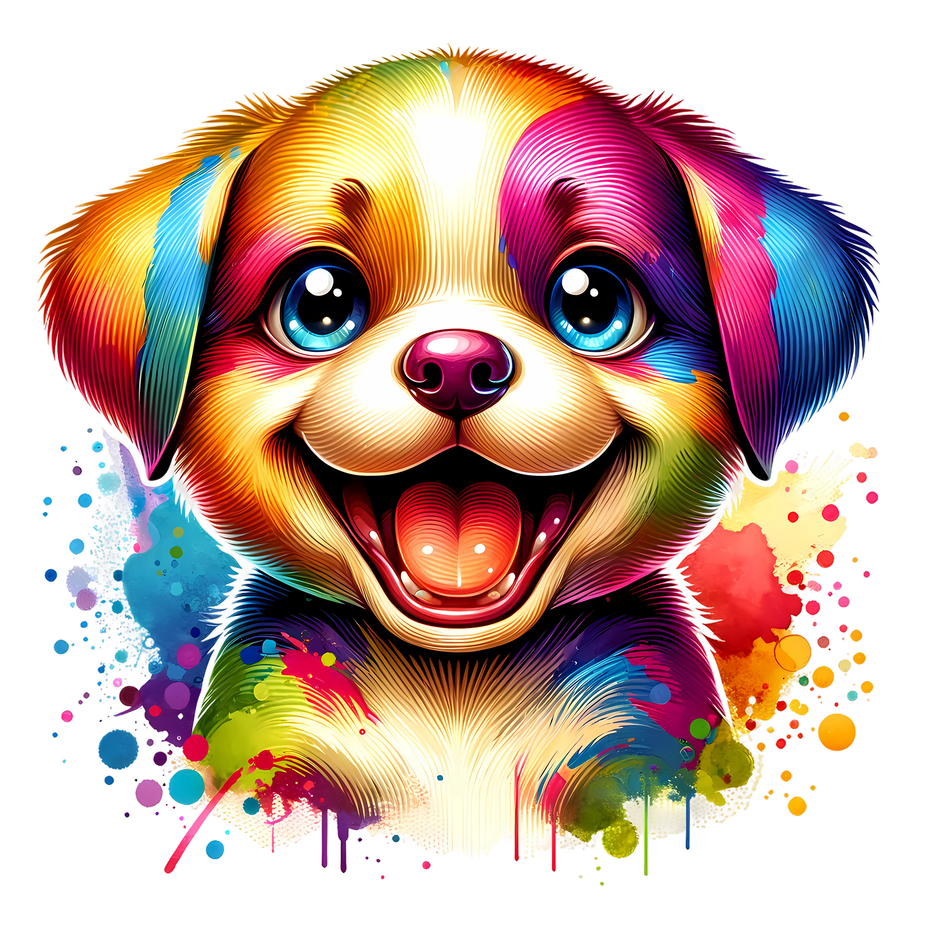 Bügelbild Color Splash Puppies #11 Fylou's Style