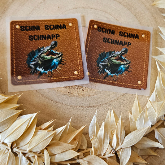 Bügellabel Krokodil