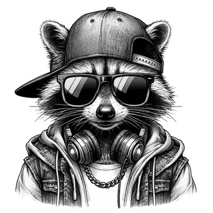 Bügelbild  Cool Waschbär #2 Fylou's Style