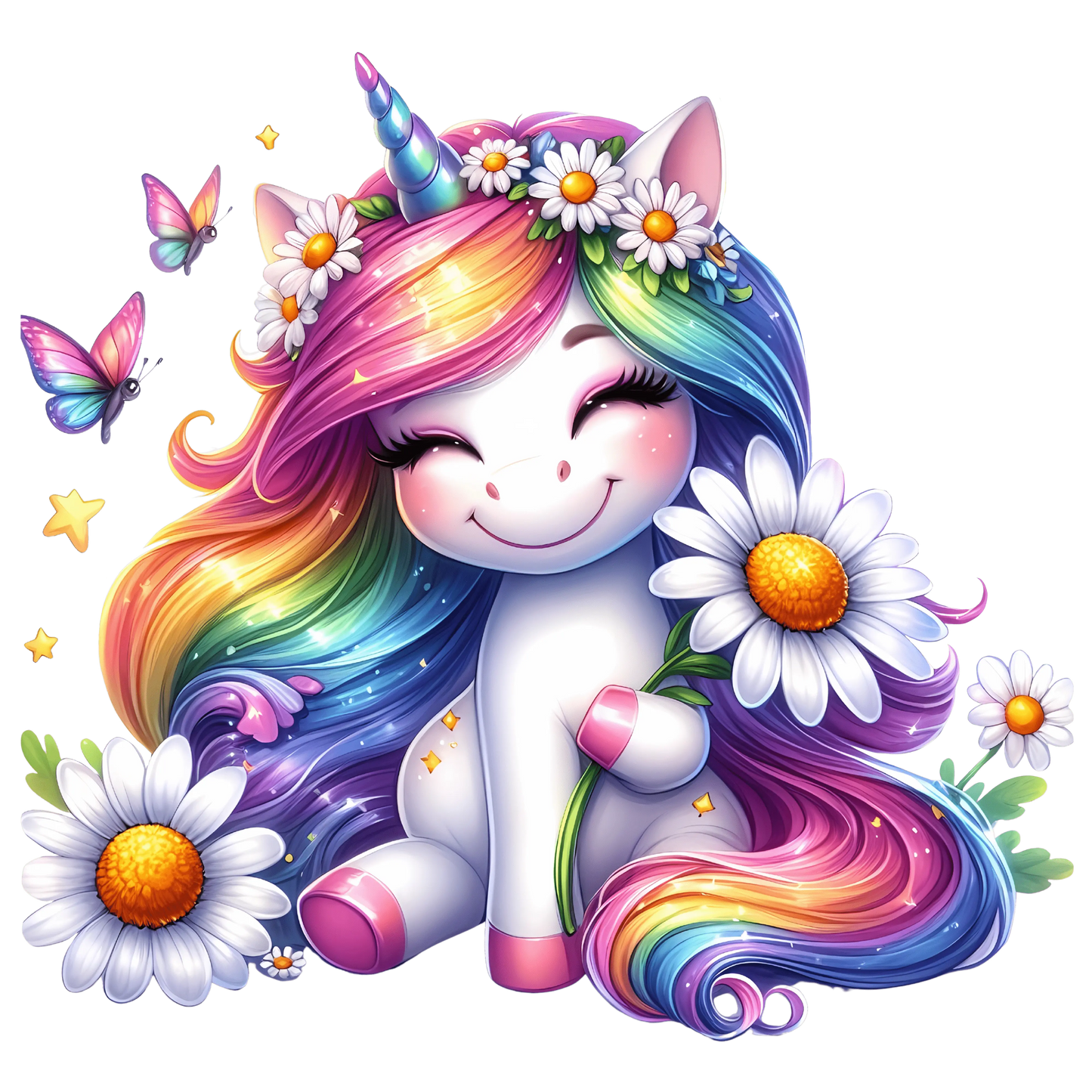 Bügelbild Regenbogen Einhorn #2 Fylou's Style