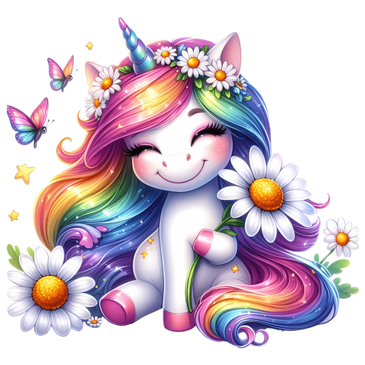 Bügelbild Regenbogen Einhorn #2 Fylou's Style