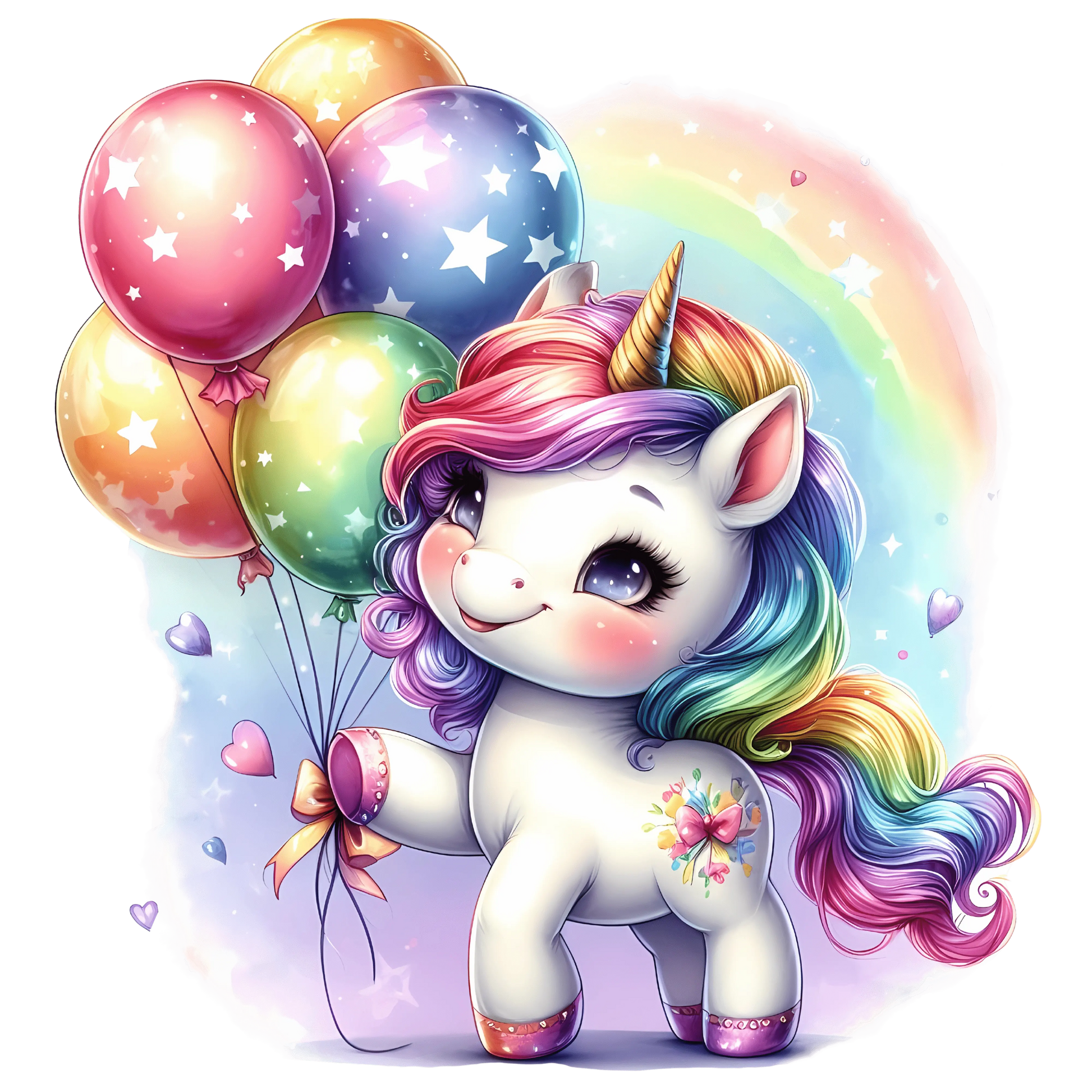 Bügelbild Regenbogen Einhorn #8 Fylou's Style