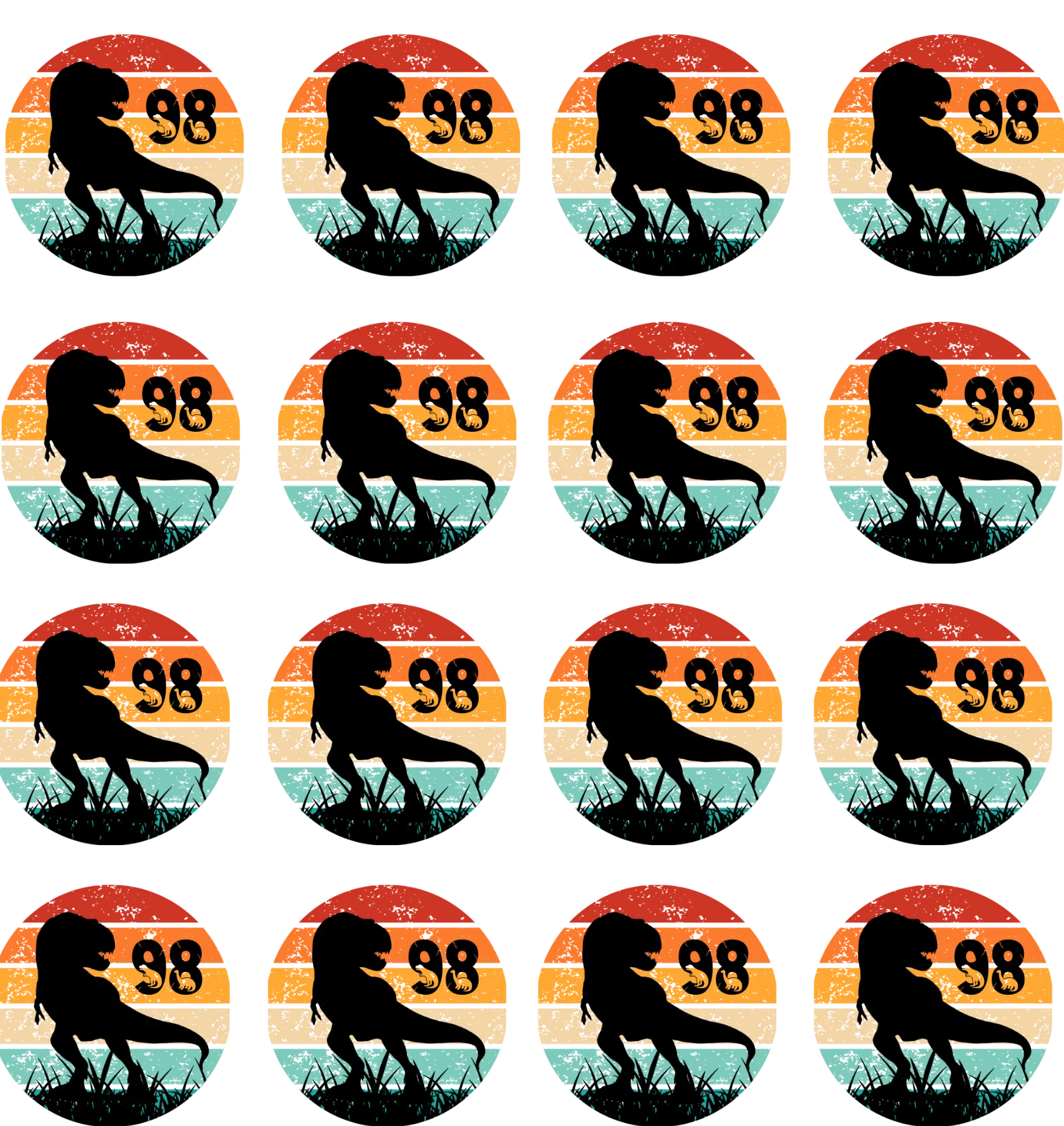 Bügelbild Größenlabel Dino Silhouette #1 Fylou's Style