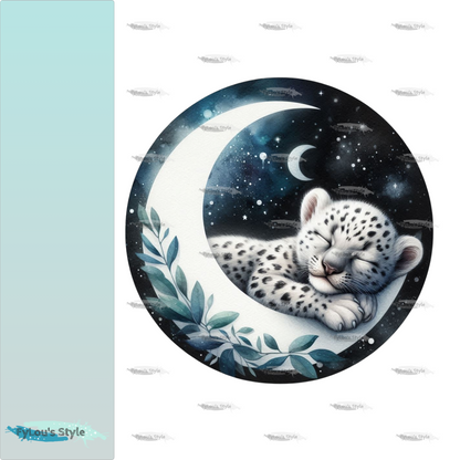 Bügelbild kleiner Leopard auf dem Mond Fylou's Style