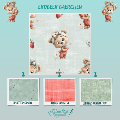 Ripp-Jersey Erdbeer Bärchen