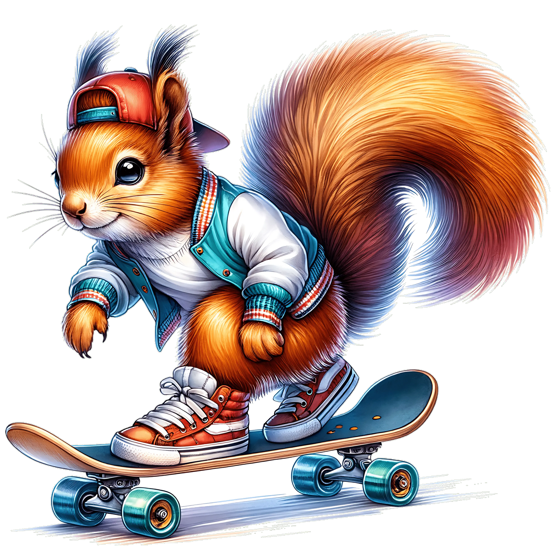 Bügelbild Skateboarder  Eichhörnchen #2 Fylou's Style