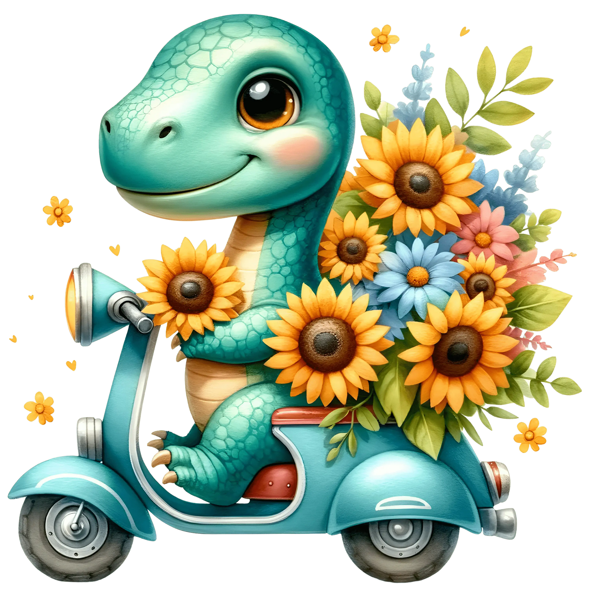 Bügelbild  Sonnenblumen Dinosaurier #21 Fylou's Style