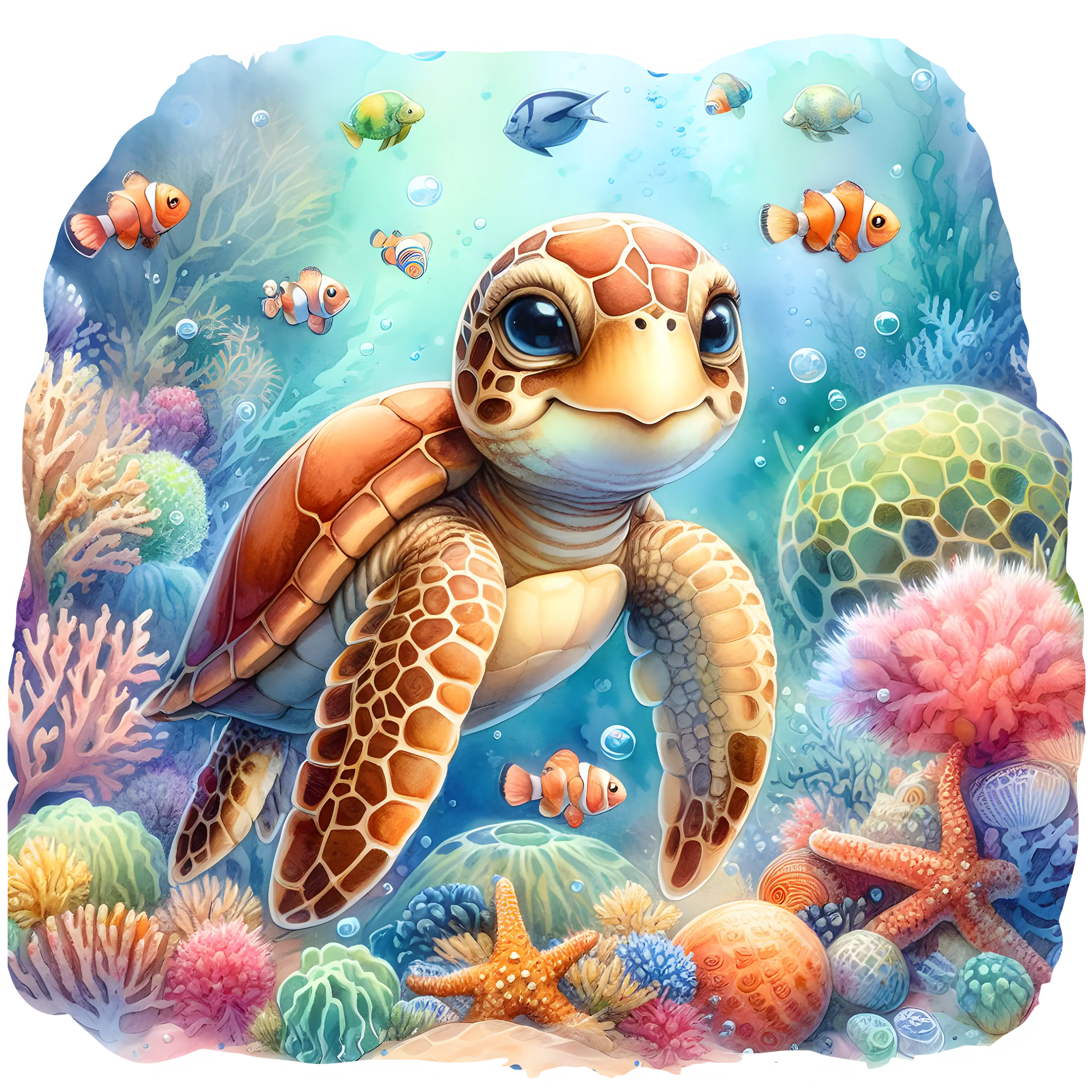 Bügelbild Wasserschildkröte #1 Fylou's Style