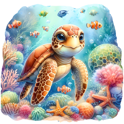 Bügelbild Wasserschildkröte #1 Fylou's Style