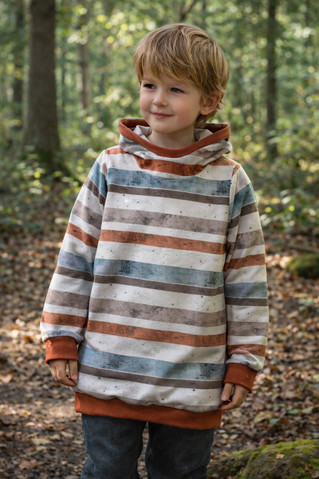 Ripp-Jersey Kombi Streifen Eule