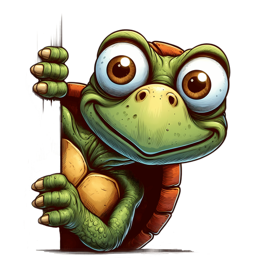 Bügelbild Freche guck guck Schildkröte