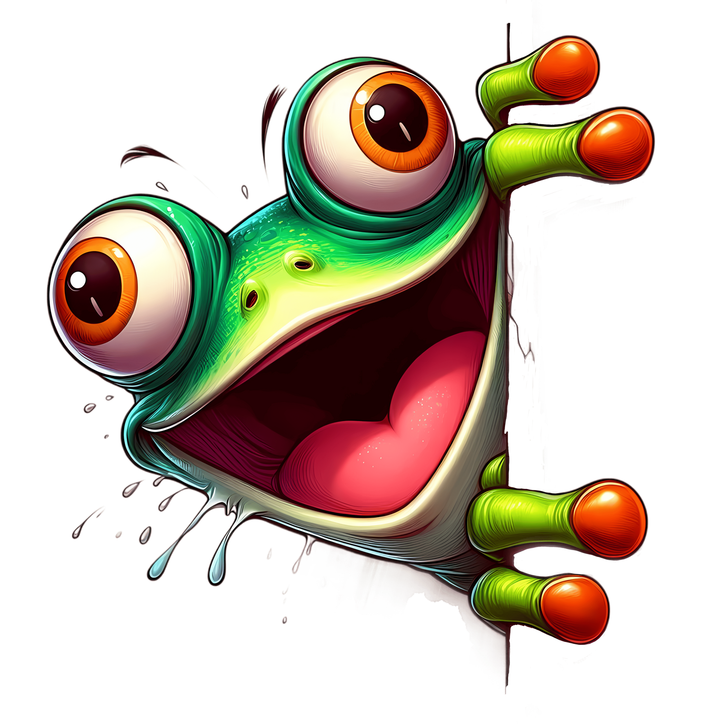 Bügelbild frecher guck guck Frosch