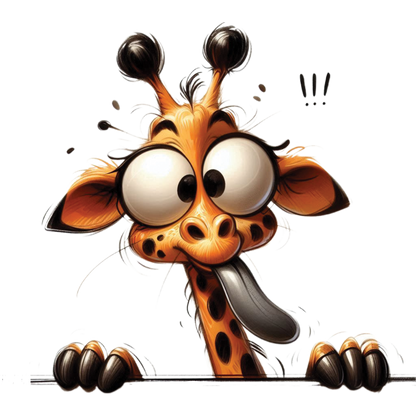Bügelbild freche guck guck Giraffe