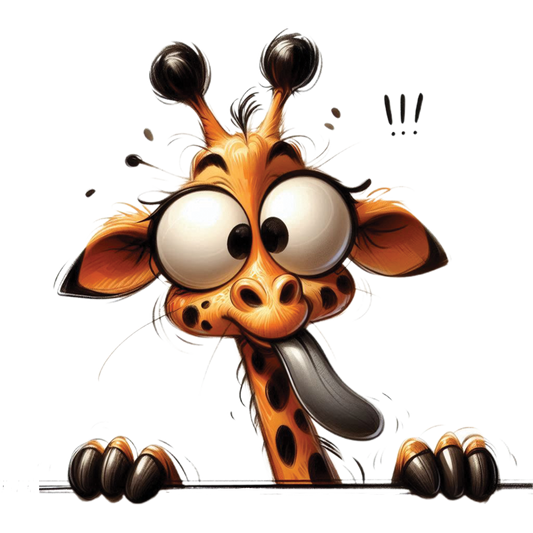 Bügelbild freche guck guck Giraffe