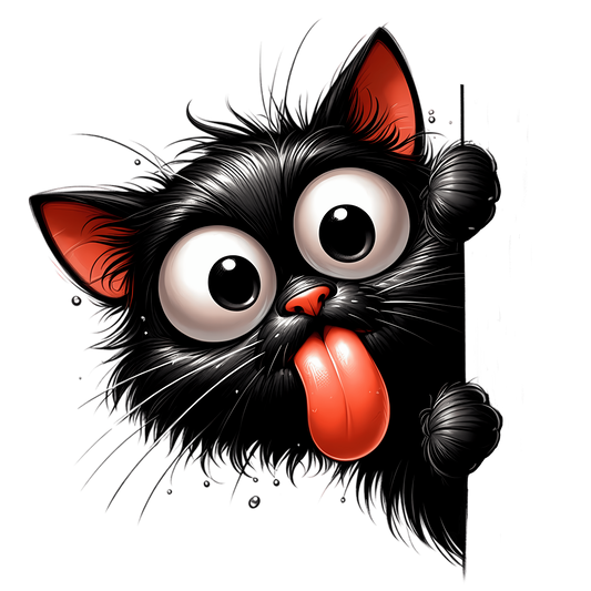 Bügelbildfreche guck guck Katze