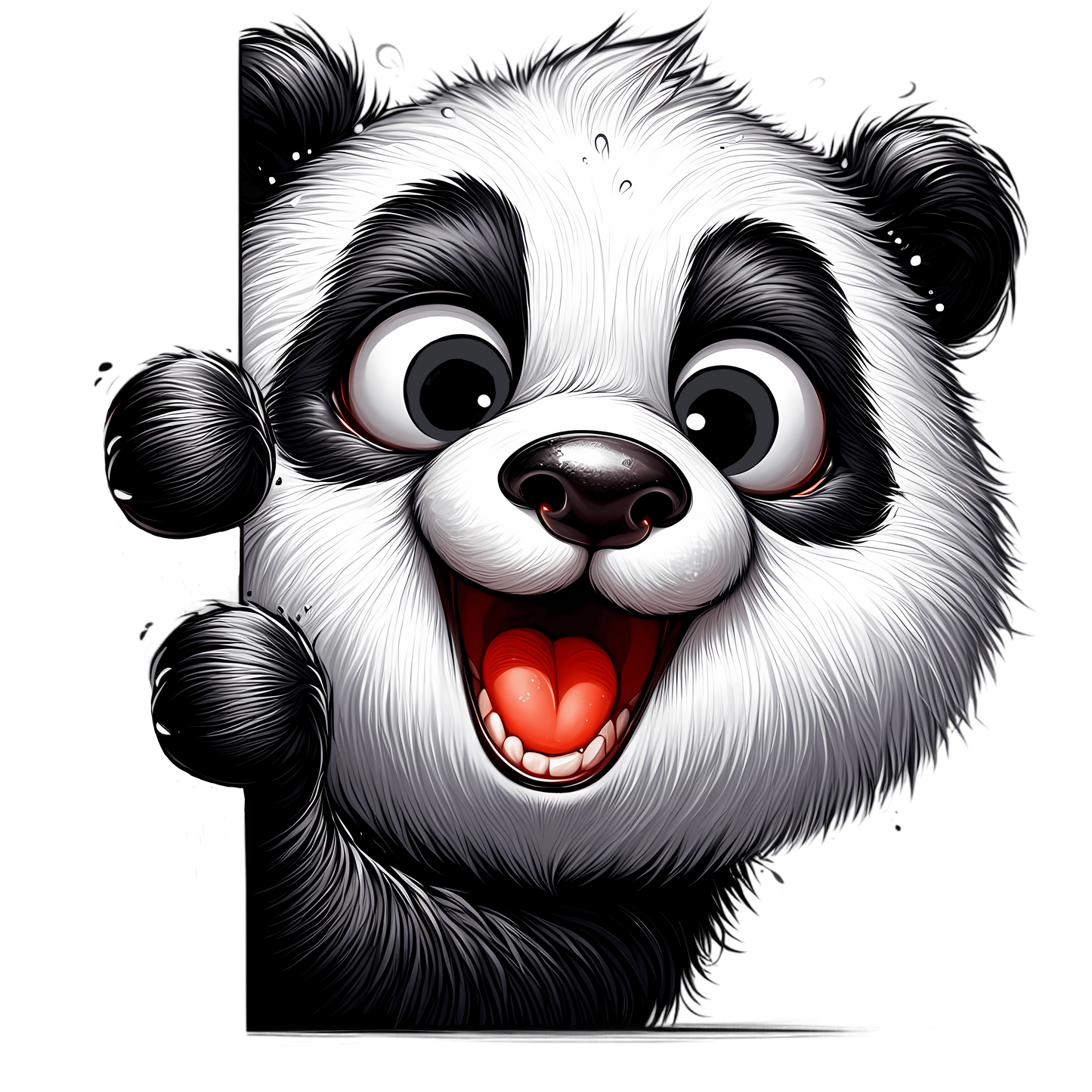 Bügelbild frecher Guck Guck Panda