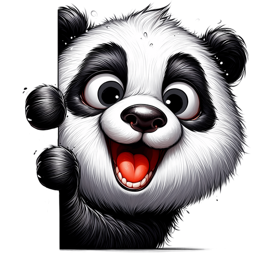 Bügelbild frecher Guck Guck Panda