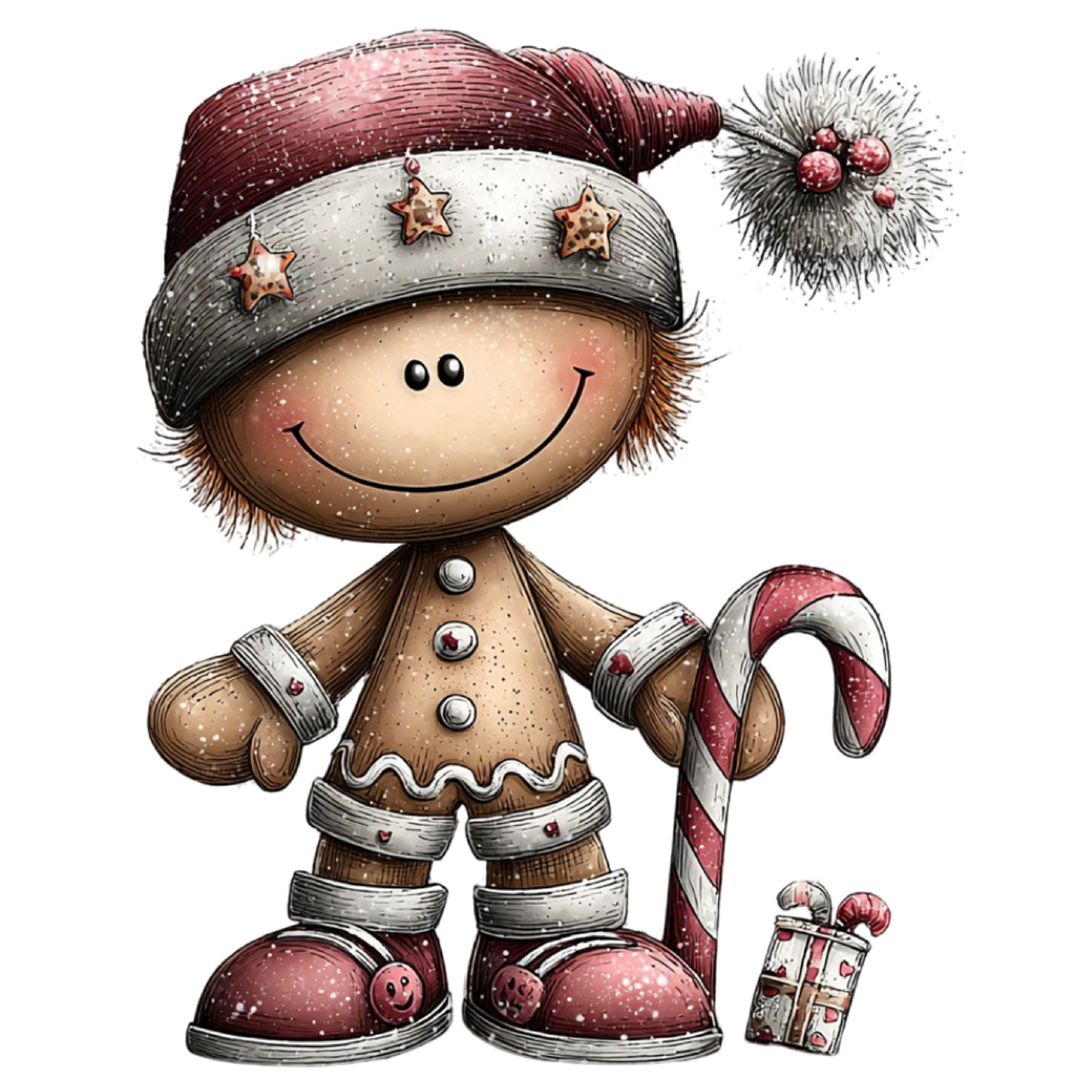 Bügelbild frecher Lebkuchen Junge