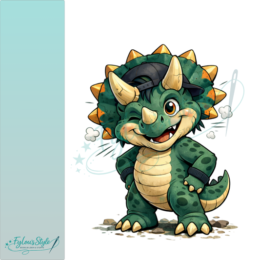 Bügelbild frecher Triceratops #1
