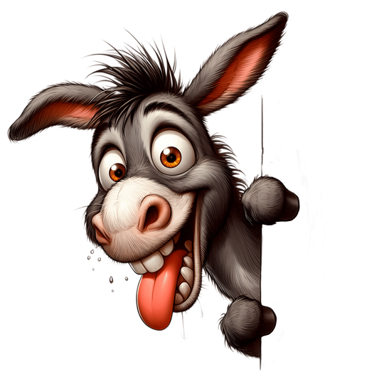 Bügelbild Frecher guck guck Esel #1