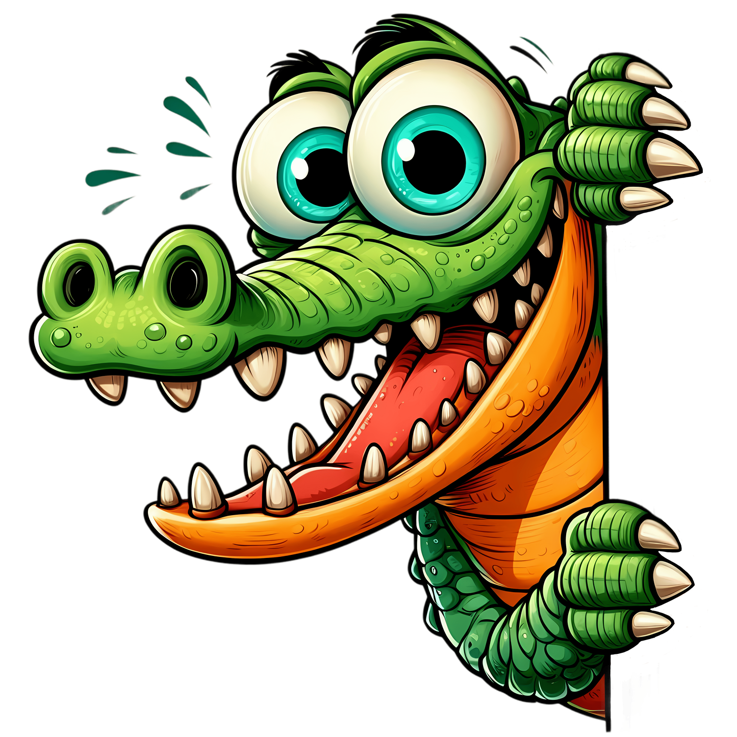 Bügelbild freches guck guck Krokodil