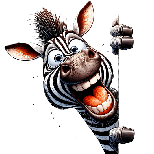 Bügelbild freches guck guck zebra