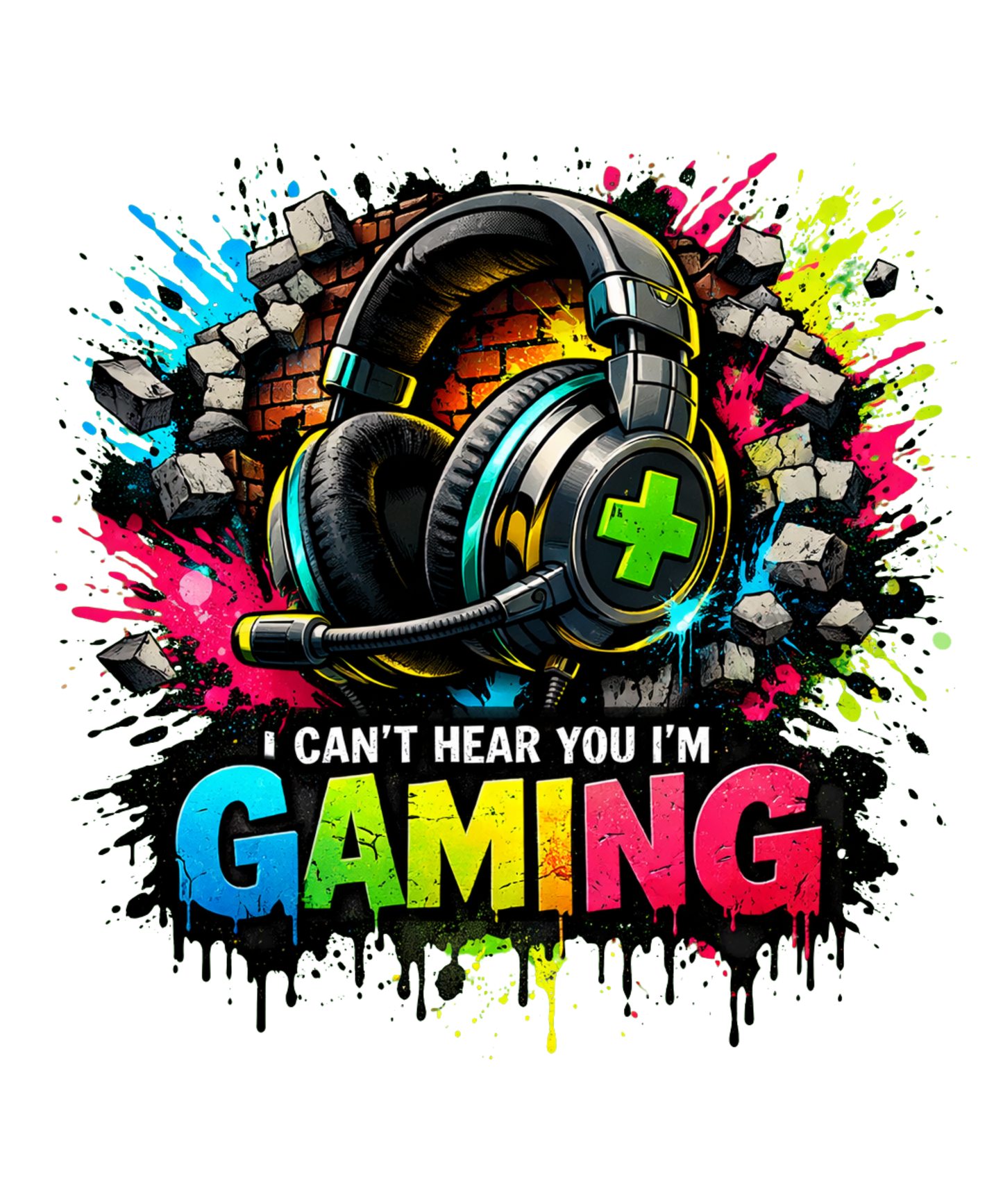 Bügelbild Gaming - Ich kann dich nicht hören, ich spiele