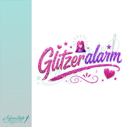 Bügelbild Glitzeralarm