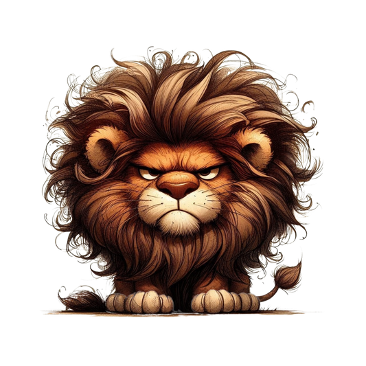 Bügelbild grimmiger Löwe