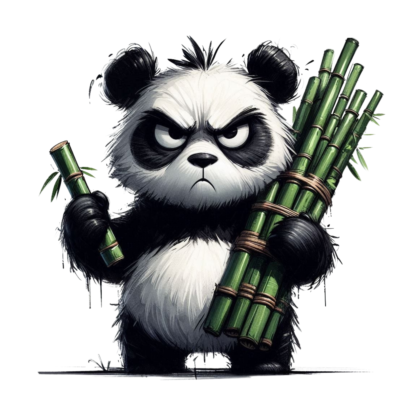 Bügelbild grimmiger Panda #1