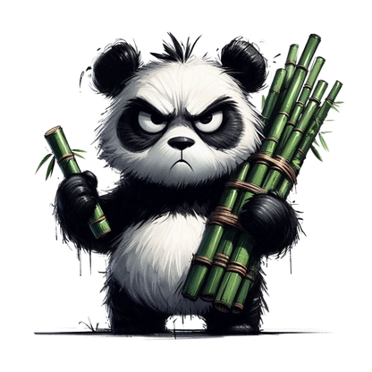 Bügelbild grimmiger Panda #1