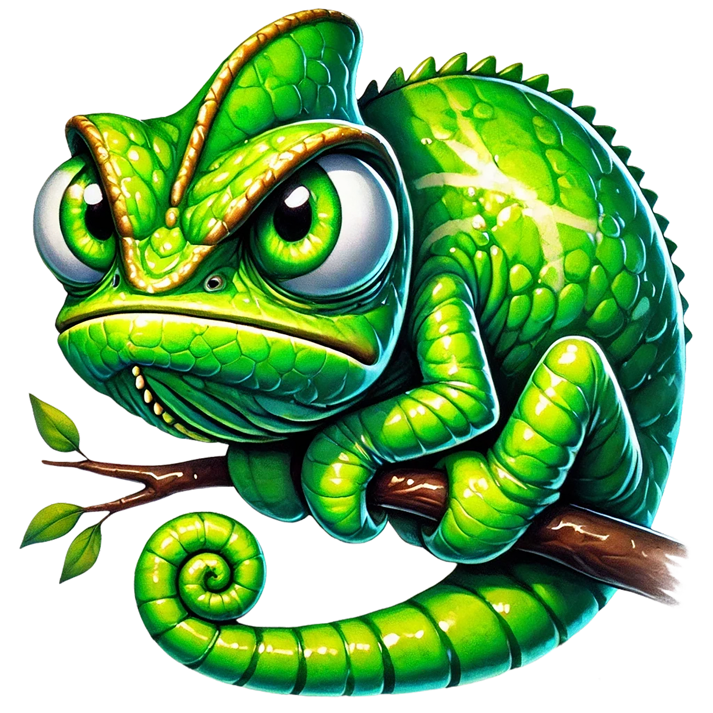 Bügelbild grimmiges Chamäleon