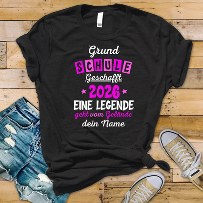 Bügelbild Abschluss Grundschule verschiedene Farben / Personalisierung