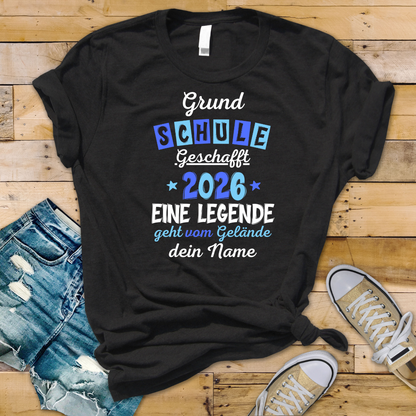 Bügelbild Abschluss Grundschule verschiedene Farben / Personalisierung