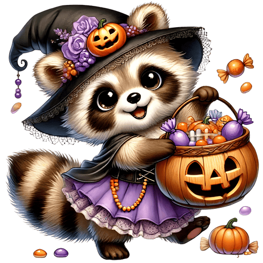 Bügelbild gruseliger Halloween Waschbär #18