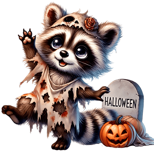 Bügelbild gruseliger Halloween Waschbär #2