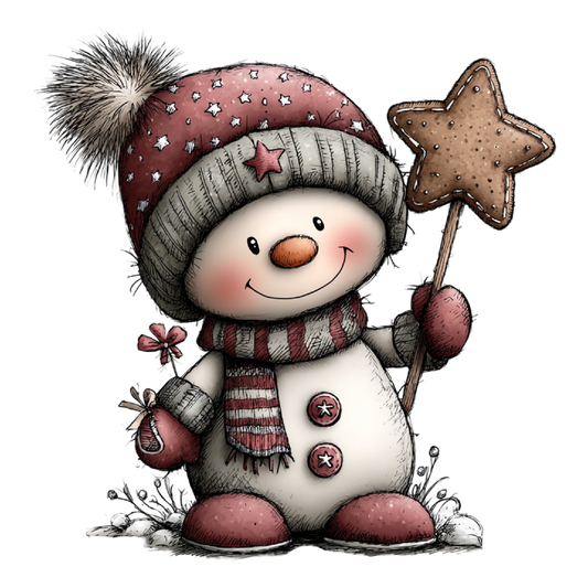 Bügelbild happy Schneemann #3