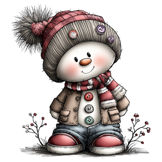 Bügelbild happy Schneemann #4