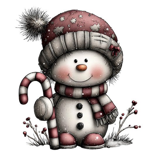 Bügelbild happy Schneemann #5