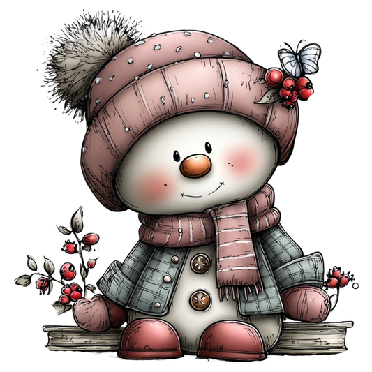 Bügelbild happy Schneemann #6